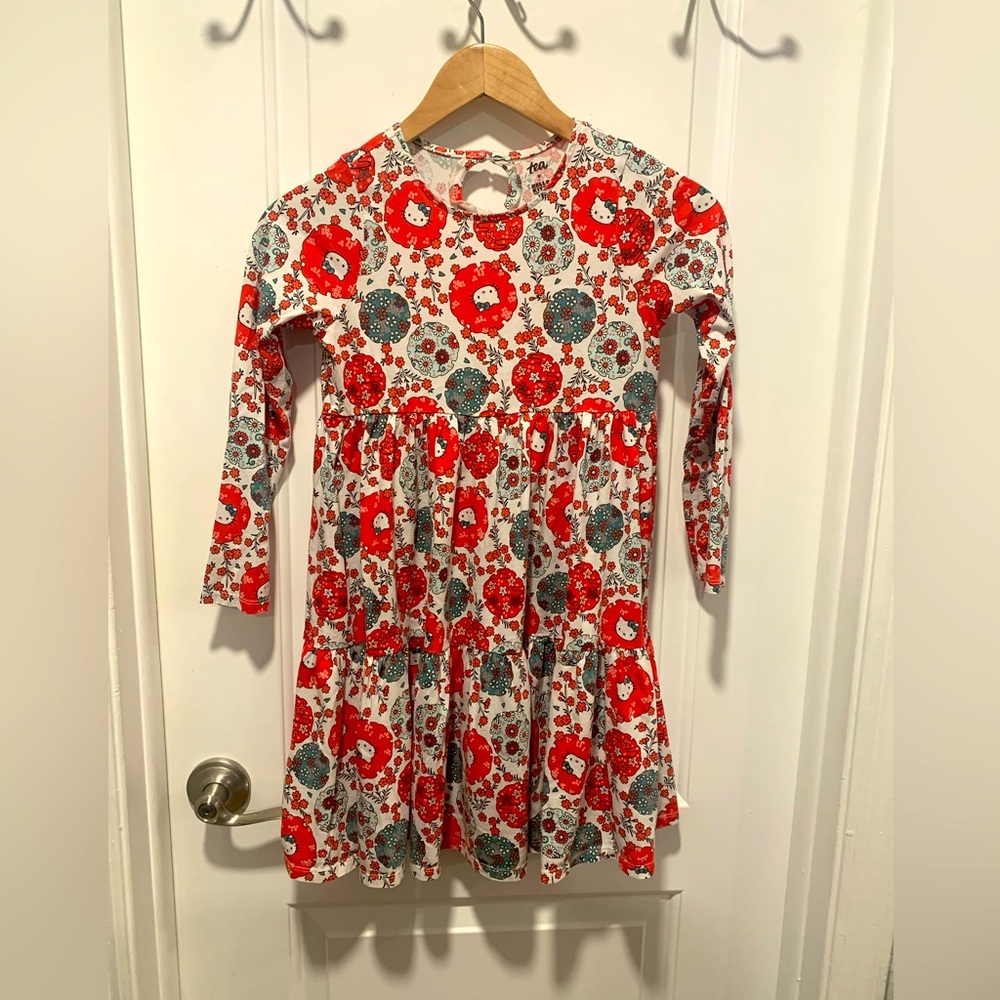 Hello Kitty Floral Red and Blue Kids Dress